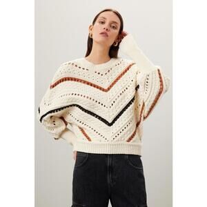 Joe’s Jeans Off-White Ruth Sweater Size L with Small Stain and Lint